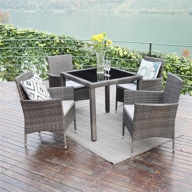 Rattan Cane Furniture Outdoor Garden, All Weather Wicker Patio Dining Sets